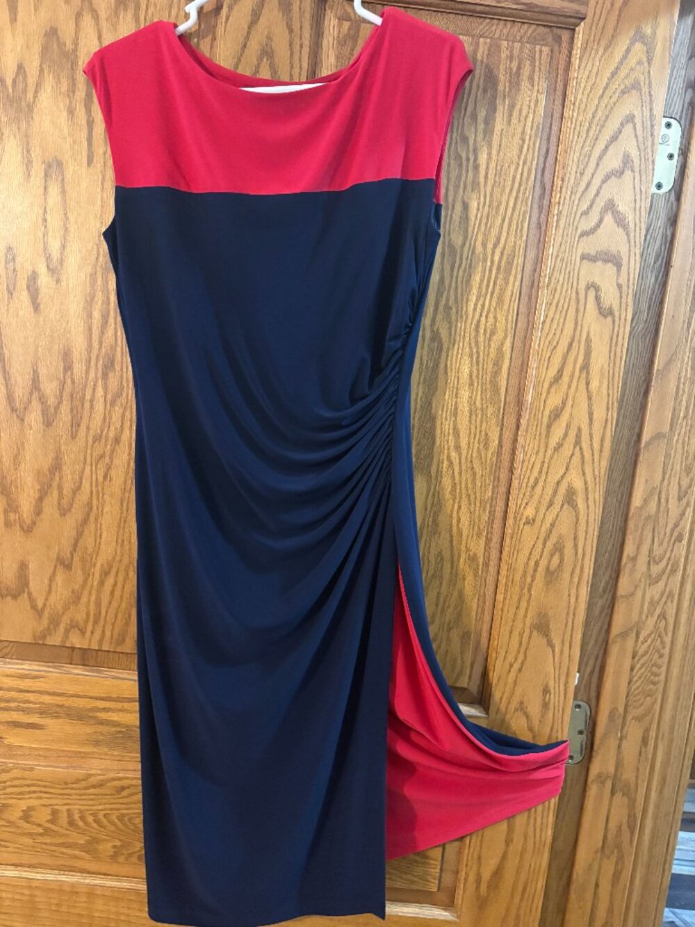 Chaps women's dress, navy blue and Hot pink